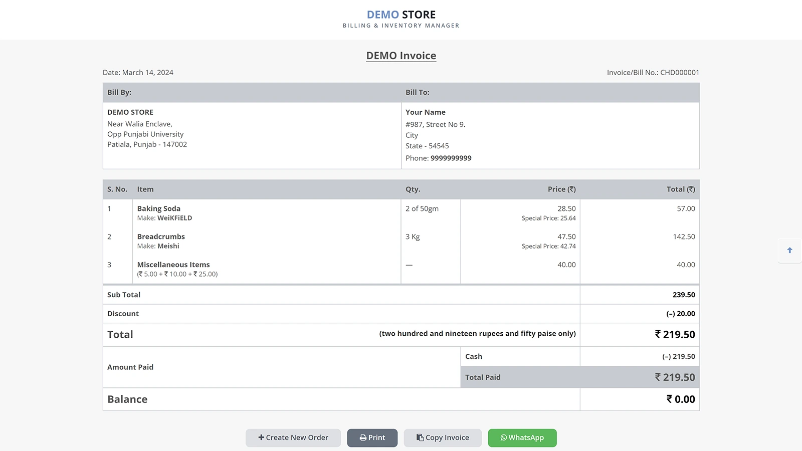 Billing & Inventory Manager